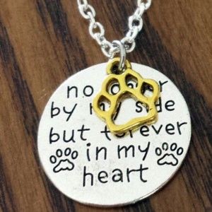 Paw Print Necklace No Longer by my Side 4 ever <3